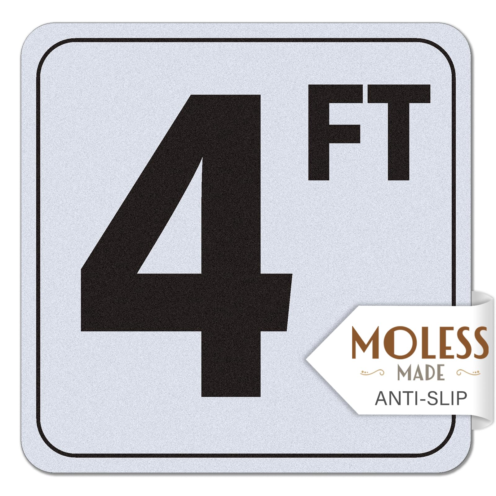MOLESS 4FT Pool Depth Marker Stickers – 6x6? Anti-Slip Vinyl Tile Stickers for Swimming Pool Safety Signs, Adhesive Pool Depth Markers for Decks, 4 FT (1 Pack)