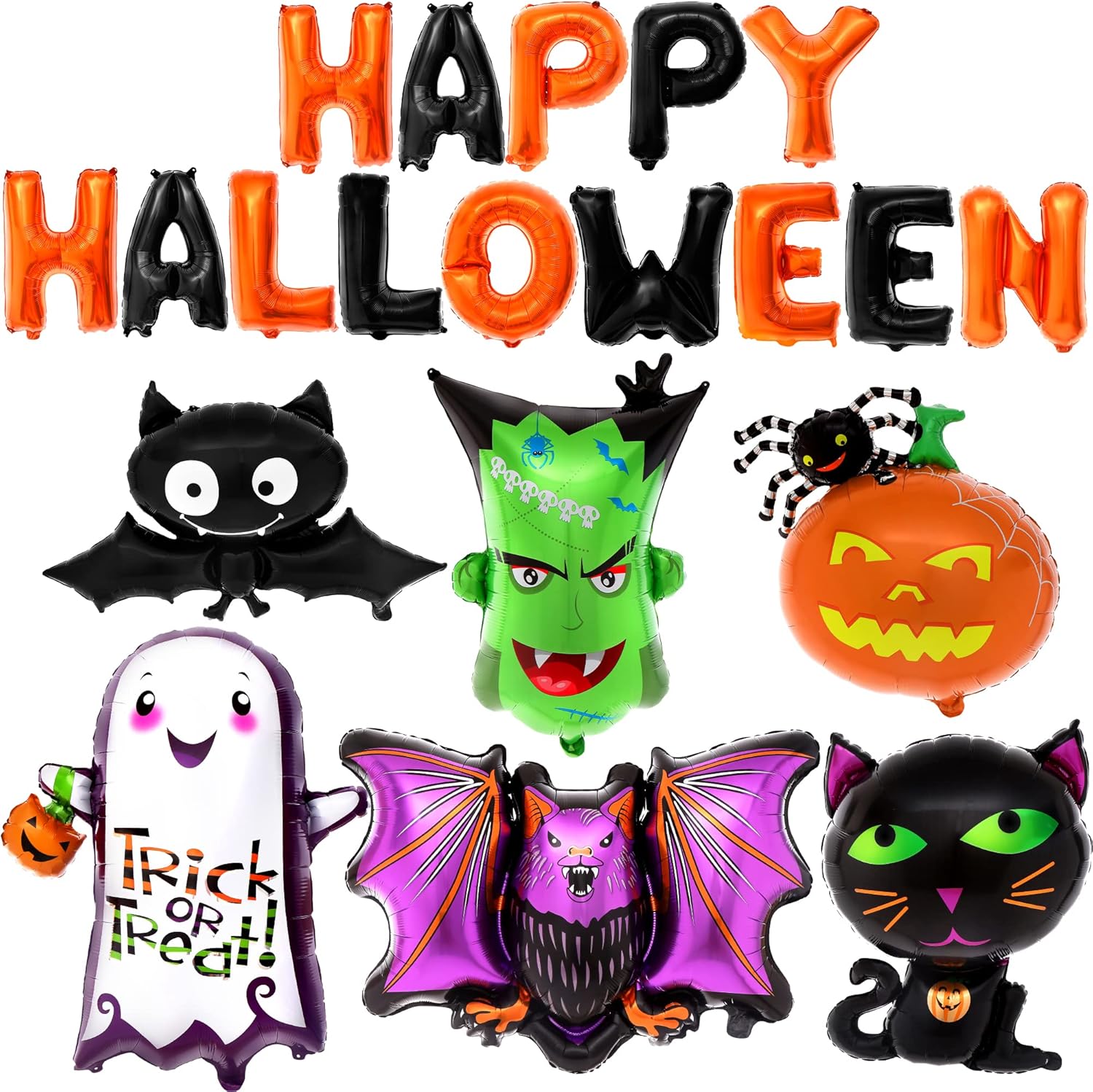 Happy Halloween Balloons Set Pack of 20 Halloween Mylar