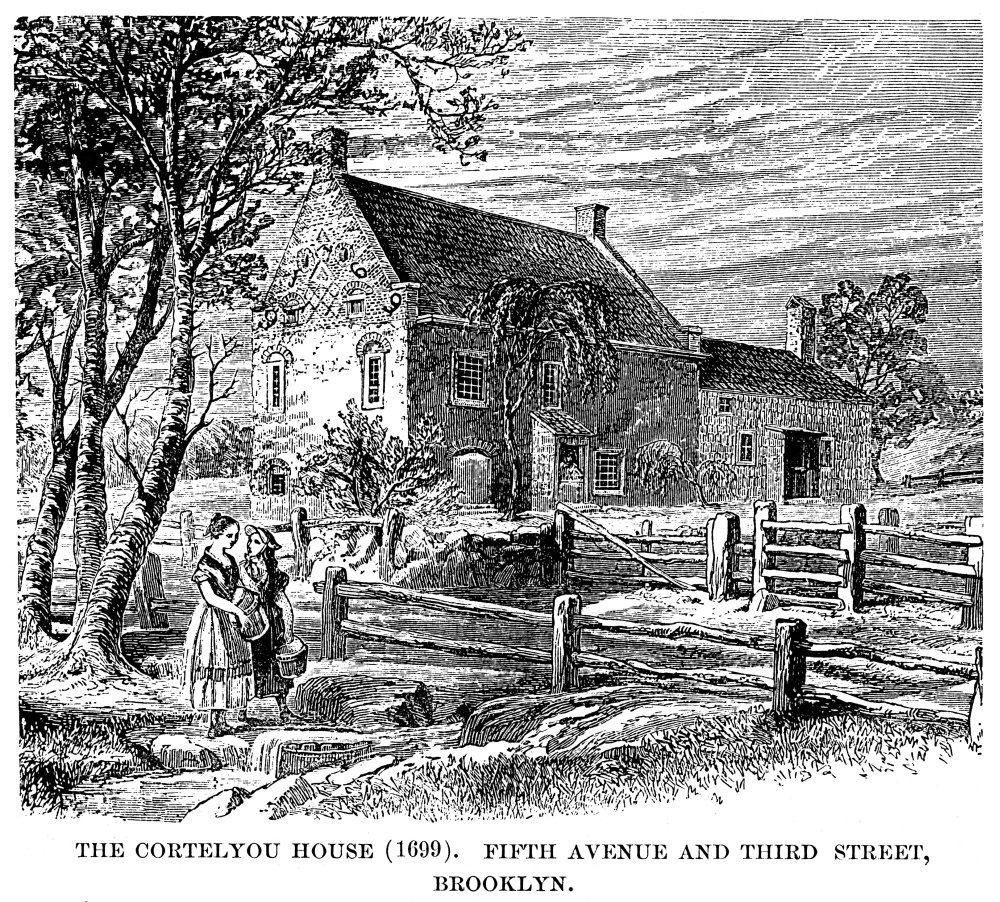 Brooklyn Dutch House Nthe Cortelyou House 1699 At What Is Now The Corner Of Fifth Avenue And Third Street Brooklyn New York Wood Engraving 19Th Century Poster Print by (18 x 24)