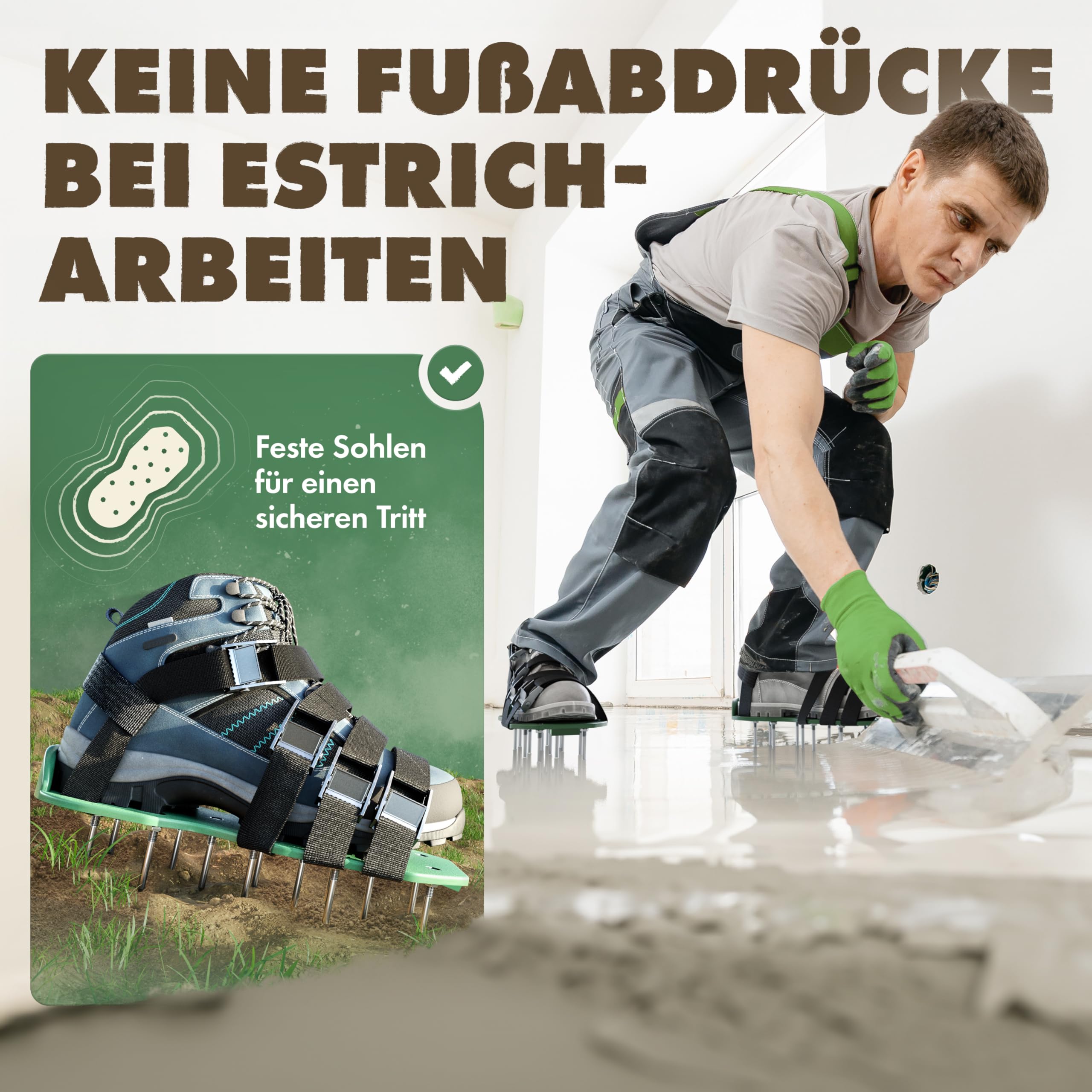 Rasenlüfter mit kurzen + langen Nägeln, Aerifizierer für Rasen mit Metallverschluss, Rasenbelüfter, Nagelschuhe Rasen, Handvertikutierer, Vertikutierer Hand, Vertikutierer Benzin, Rasenlüfter Walze