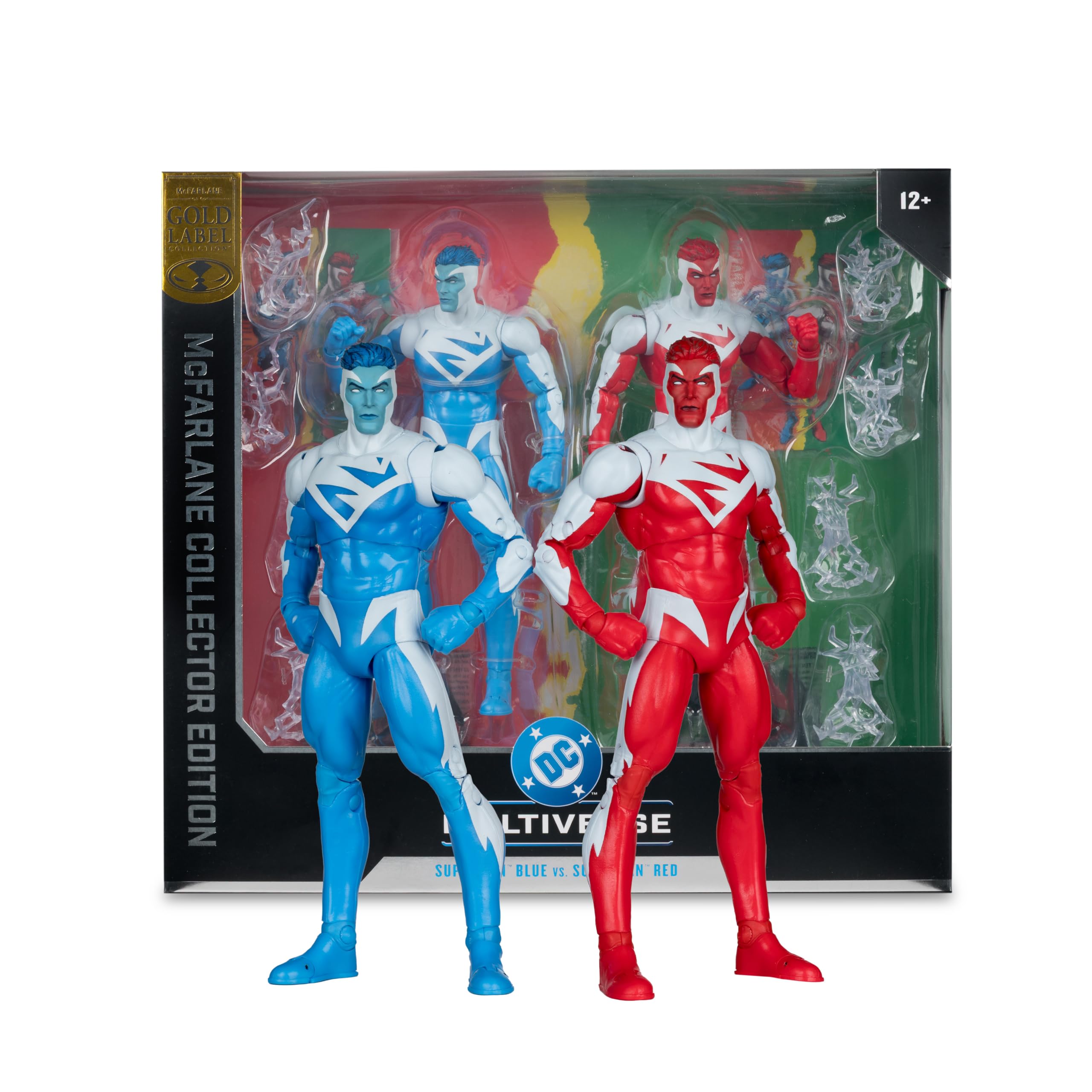 McFarlane DC Collector Edition figurki akcji, zestaw 2 sztuk, #7 Superman Red vs Superman Blue (złote etykiety)