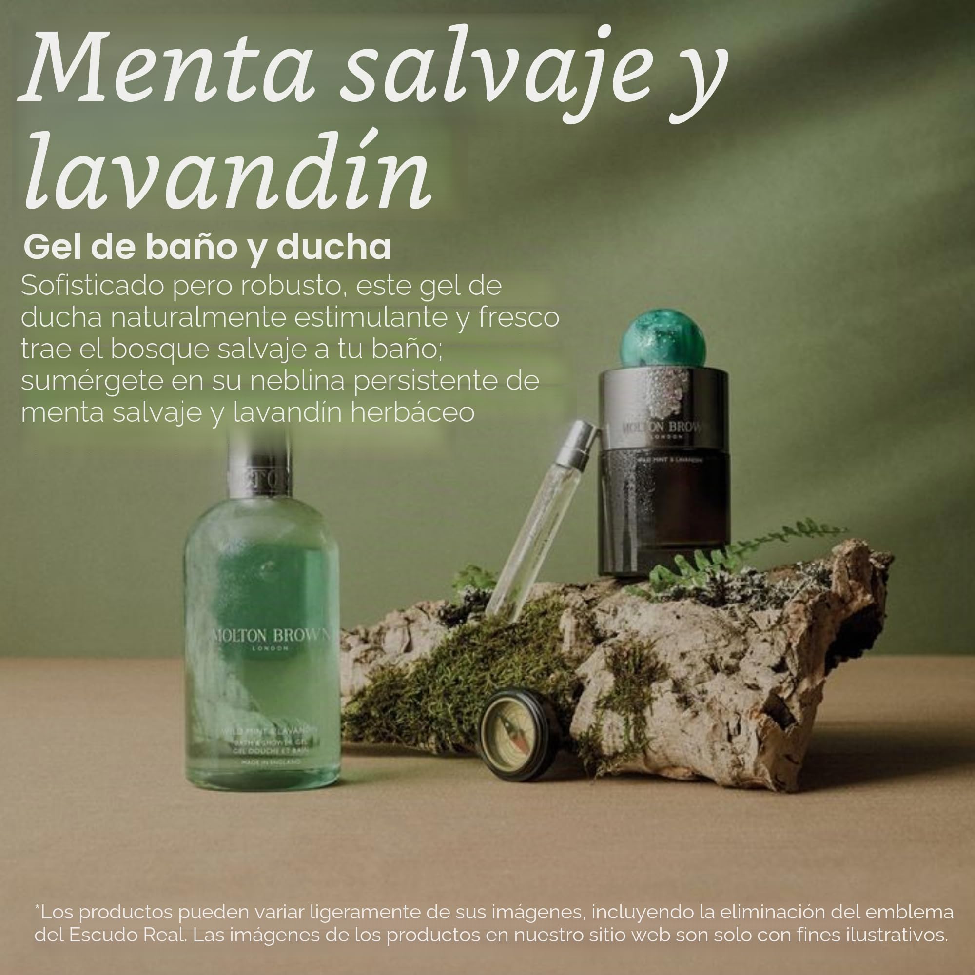 Molton Brown Gel de baño y ducha Wild Mint & Lavandin, 300 ml