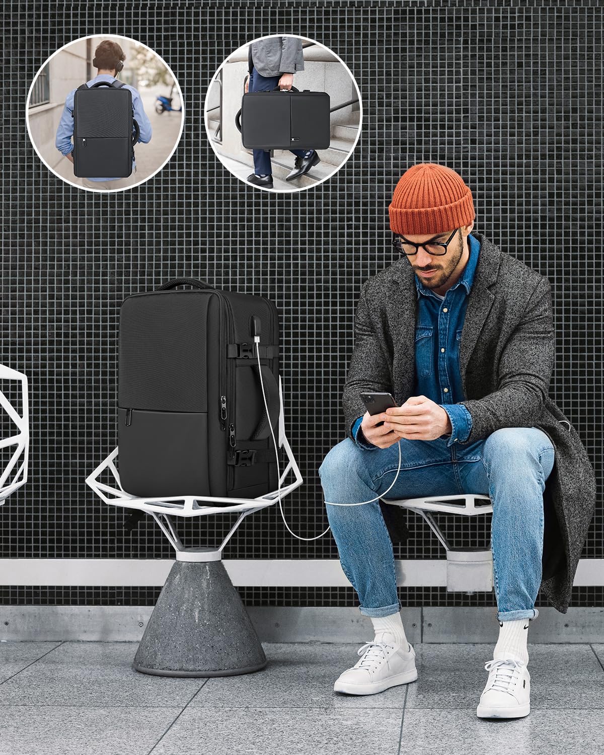 Besttravel Zaino da Viaggi, Easyjet 45x36x20 Zaino Bagaglio a Mano con Capacità 45L,Compatibile con Laptop 15.6",con Porta di Ricarica USB,Ideale per Viaggi e Spostamenti
