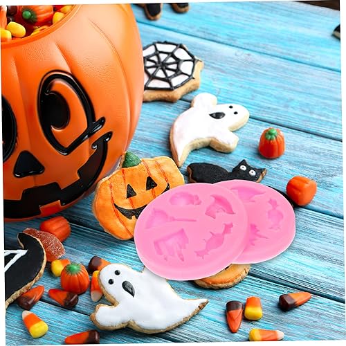 Miniatura 8 de HEMOTON 6 piezas de moldes de silicona para decoración de Halloween, molde de resina, helado, galletas, bruja para pastel D, molde de pudín de