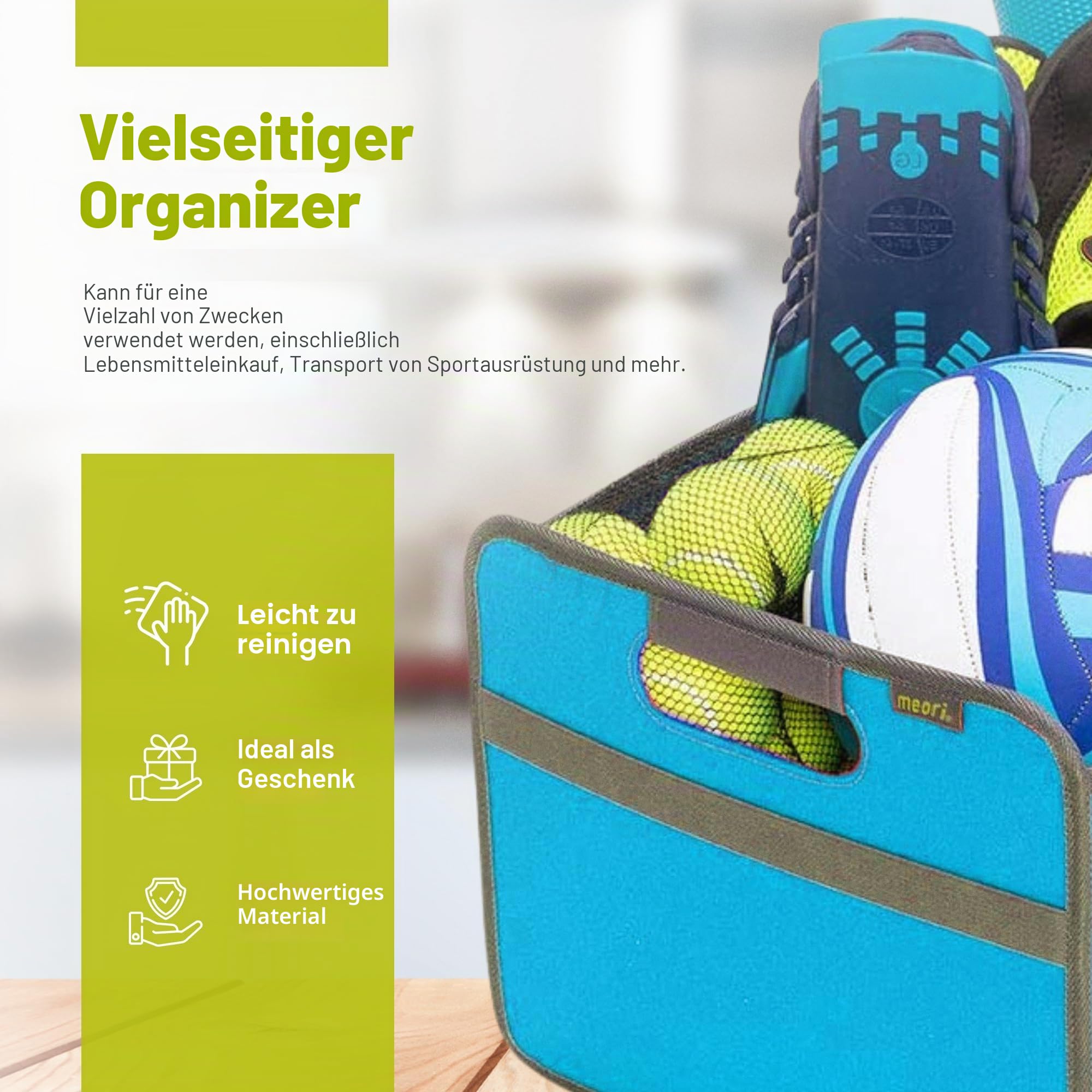 Meori Aufbewahrungsbox faltbar Traglast 30 kg - 50cm 32cm 27.5cm Größe L
