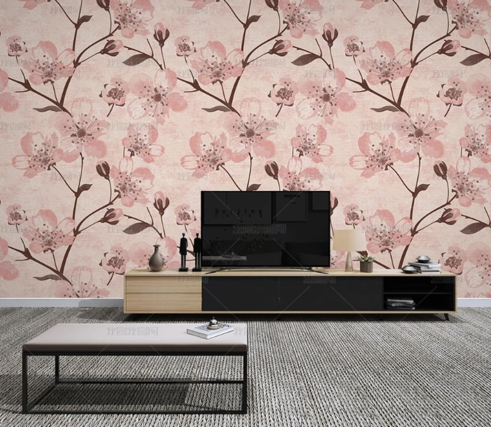 Papier peint autocollant plantes à fleurs pour camoufler les défauts des meubles