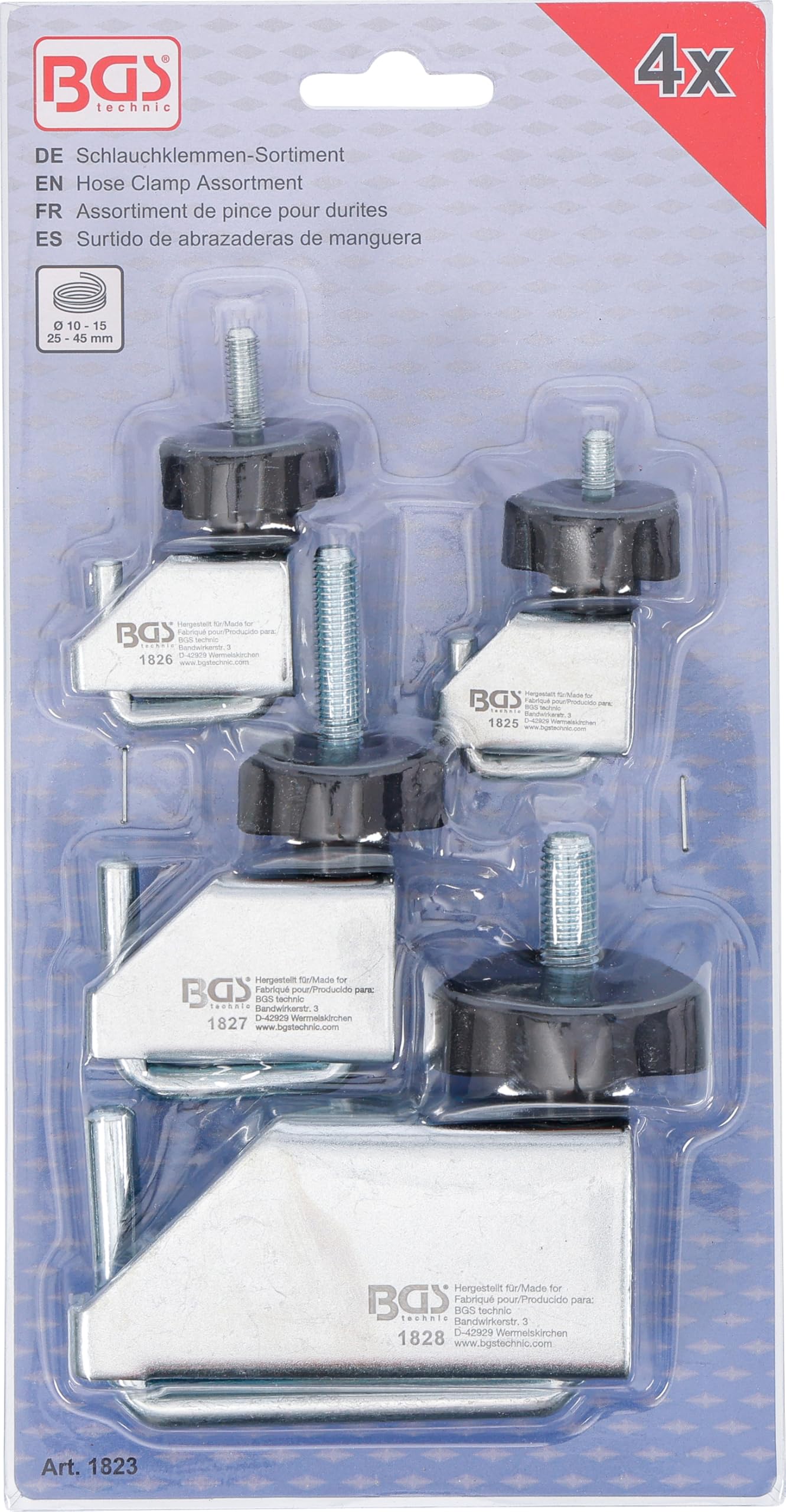 BGS 1823 | Assortiment de pince pour durites | 4 pièces