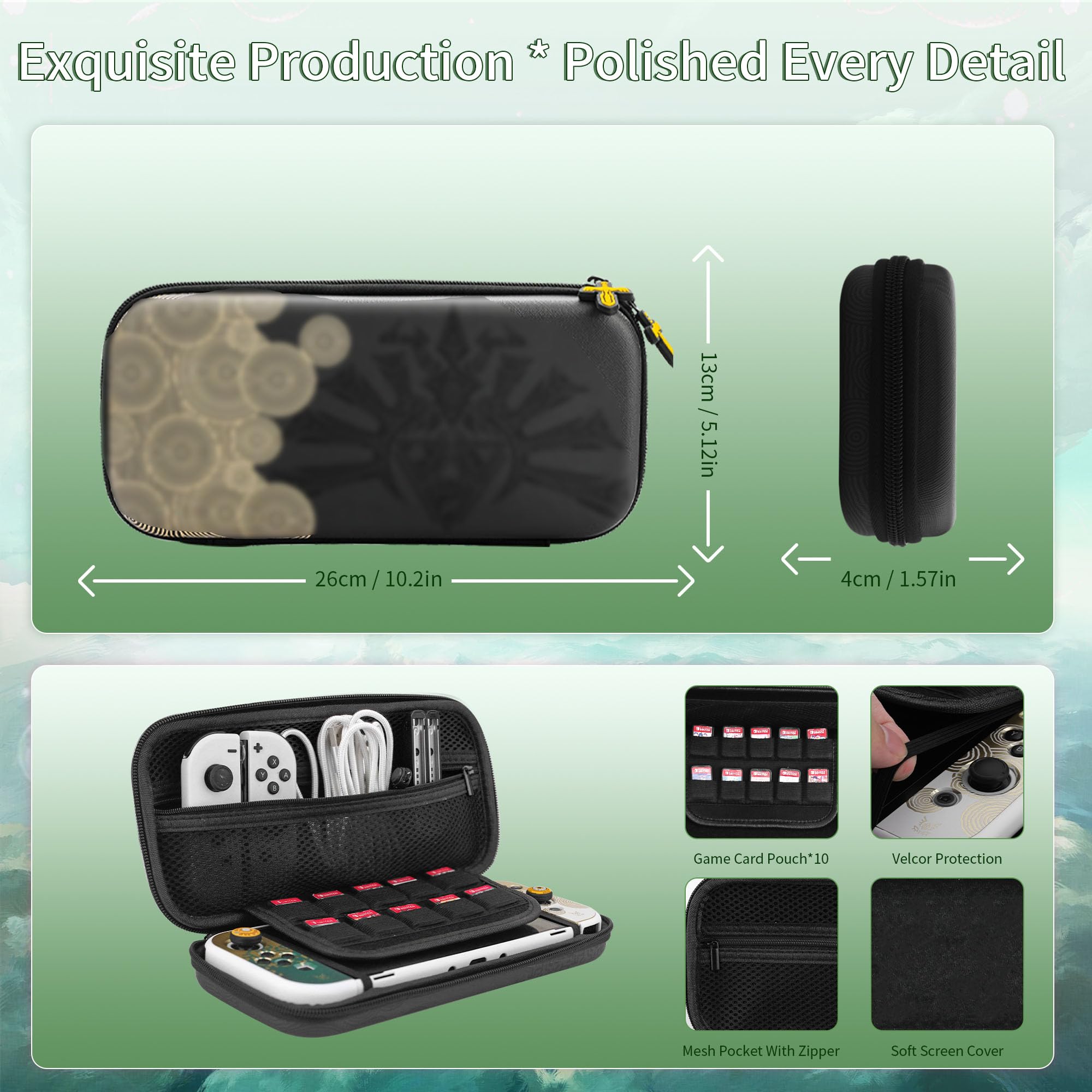 Amazon.com: FUNDIARY Black of Zelda Carrying Case for Nintendo