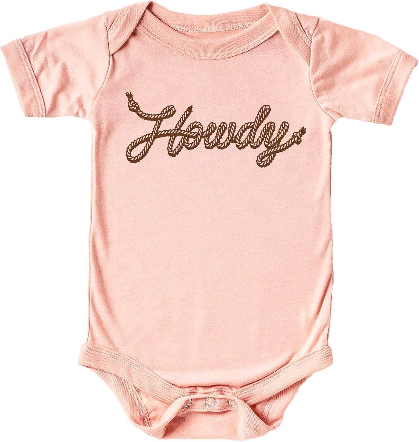 Olive Loves Apple Howdy Rope Script Baby Bodysuit for Girls and Boys Trendy Vintage Country Western Outfit