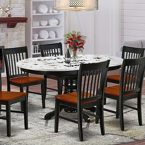 Miniatura 9 de Mantel ovalado ajustable para mesa de patio, con borde elástico, de poliéster, estampado de frase "I Love You to the Moon and Back", se adapta a