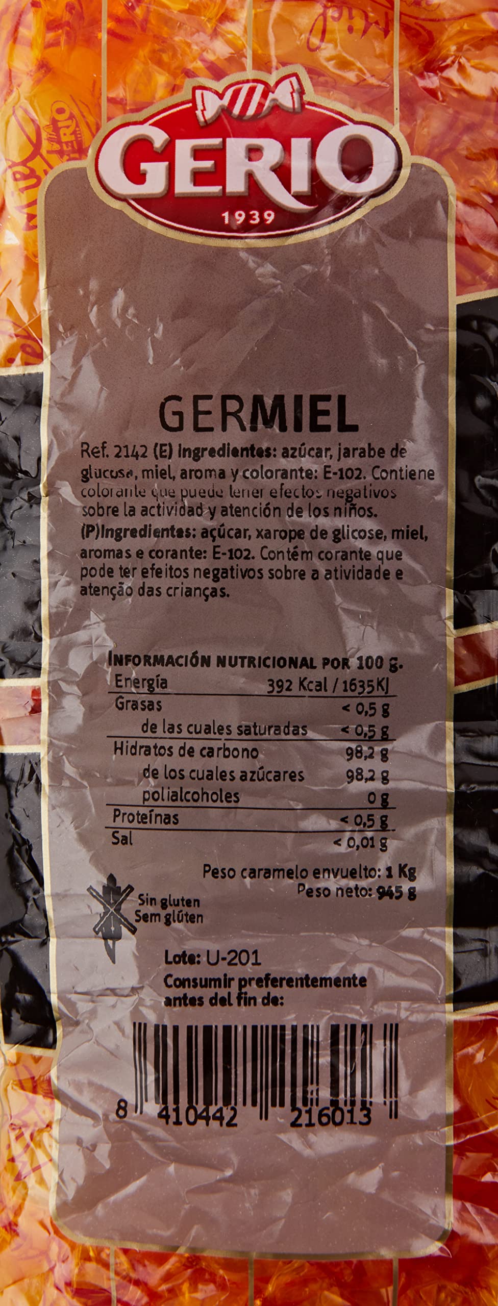 Gerio K. Miel - 4 Paquetes de 1000 gr - Total: 4000 gr