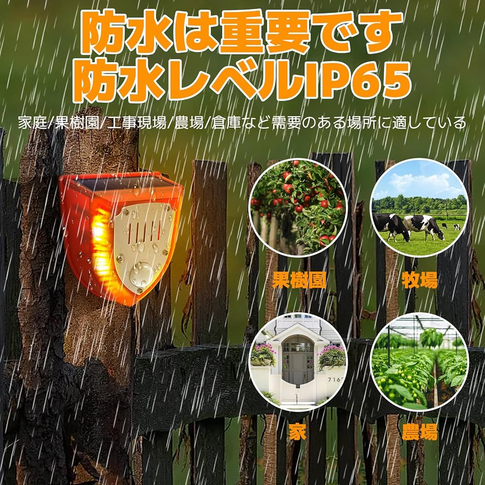 Amazon.co.jp: ziyue 太陽警告灯 防犯アラーム 人感センサー