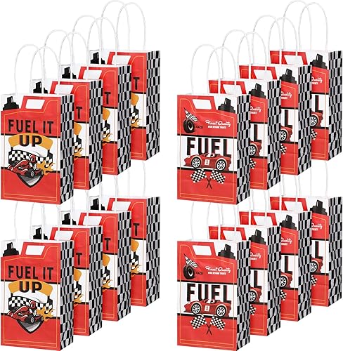 Miniatura 8 de Pajean Bolsas de combustible para autos de carreras, decoraciones de fiesta de autos de carreras, bolsas de papel con asas, para cumpleaños