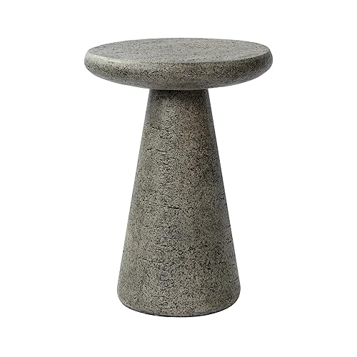 Modern Outdoor Side Table, Lightweight Faux Concrete Accent Table, Sculptural