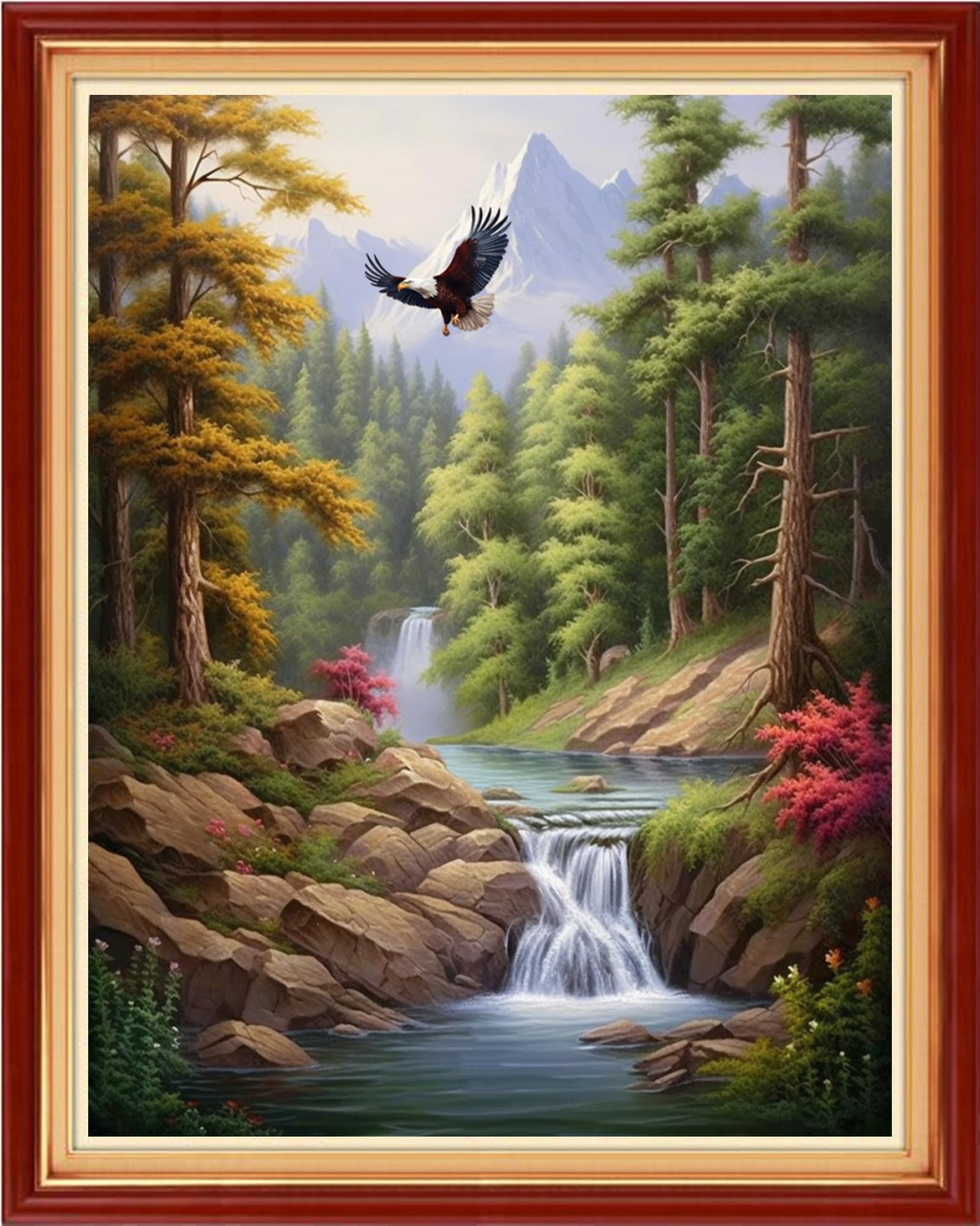 Dimxvean Stamped Cross Stitch Kits,Cross Stitch Kits for Adults Beginners,Embroidery Kits Full Range of Cross Stitch Stamped Kits Needlepoint Kits Cross Stitch Patterns-Mountain Scenery 16x20 inch