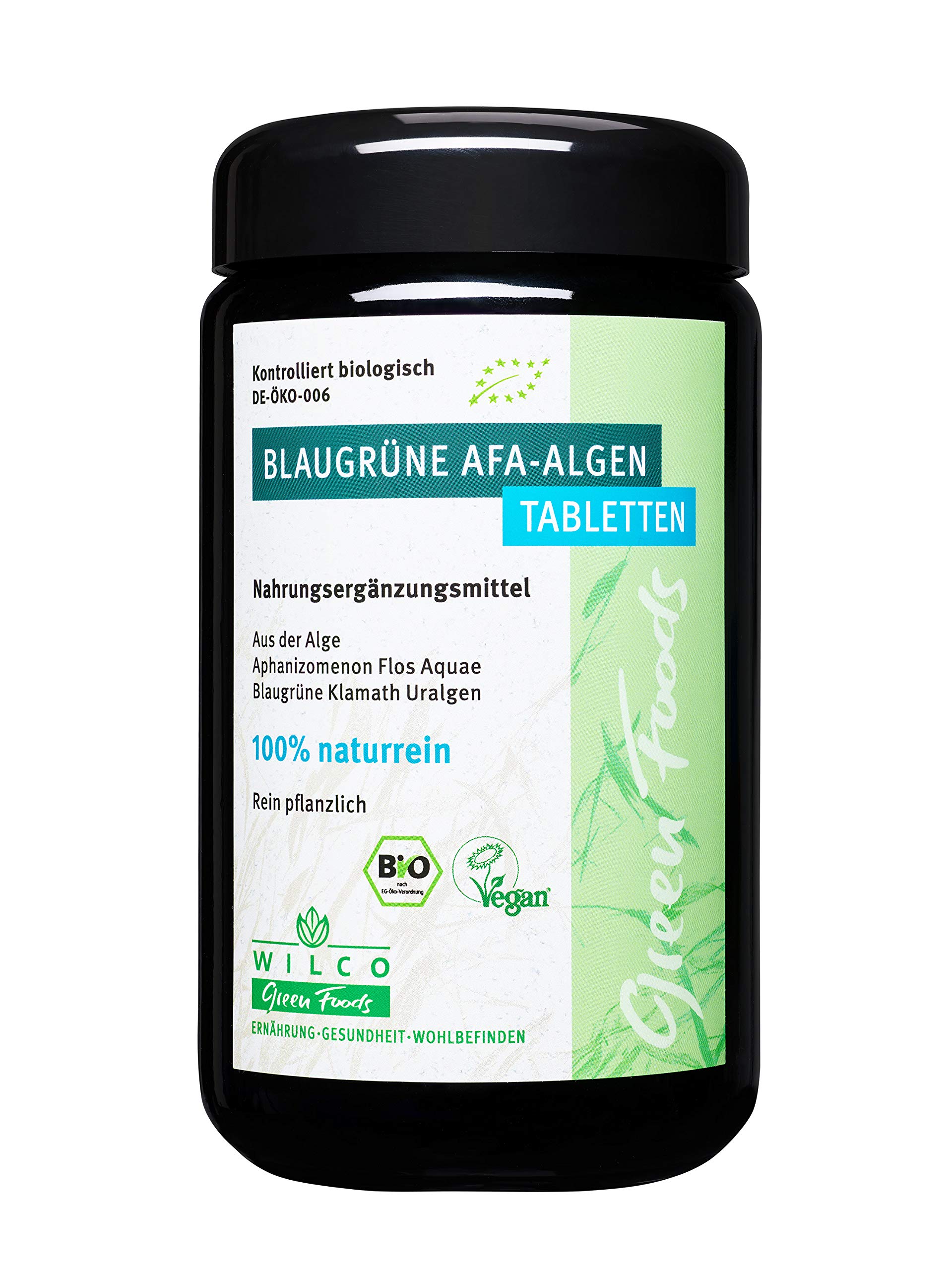 WILCO Bio AFA Algen 600 Presslinge - 100% naturreines Nahrungsergänzungsmittel für körperliche Fitness und ein gesteigertes Wohlbefinden