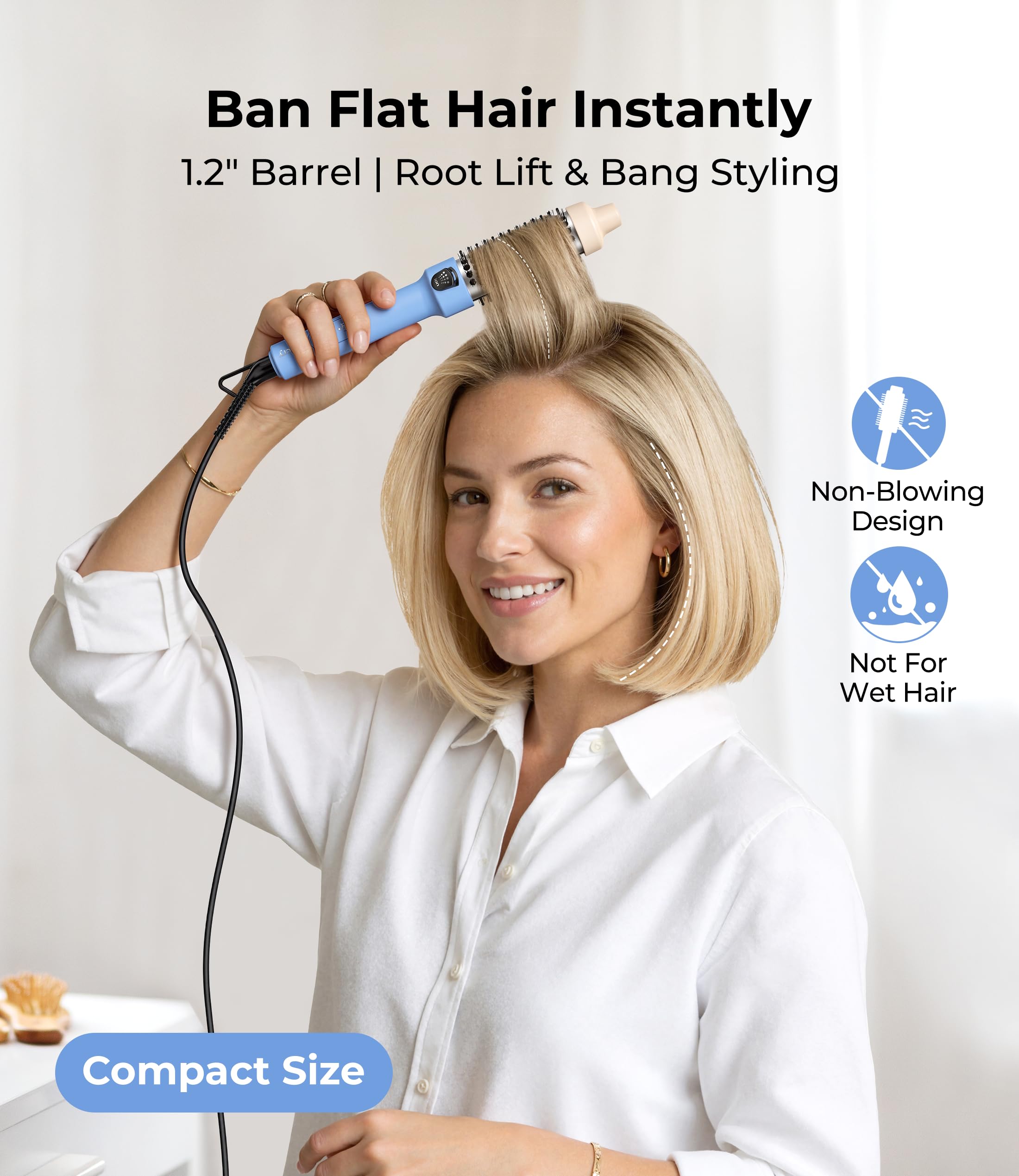 Farery Ionic Heated Styling Brush with Tourmaline Ceramic Barrel