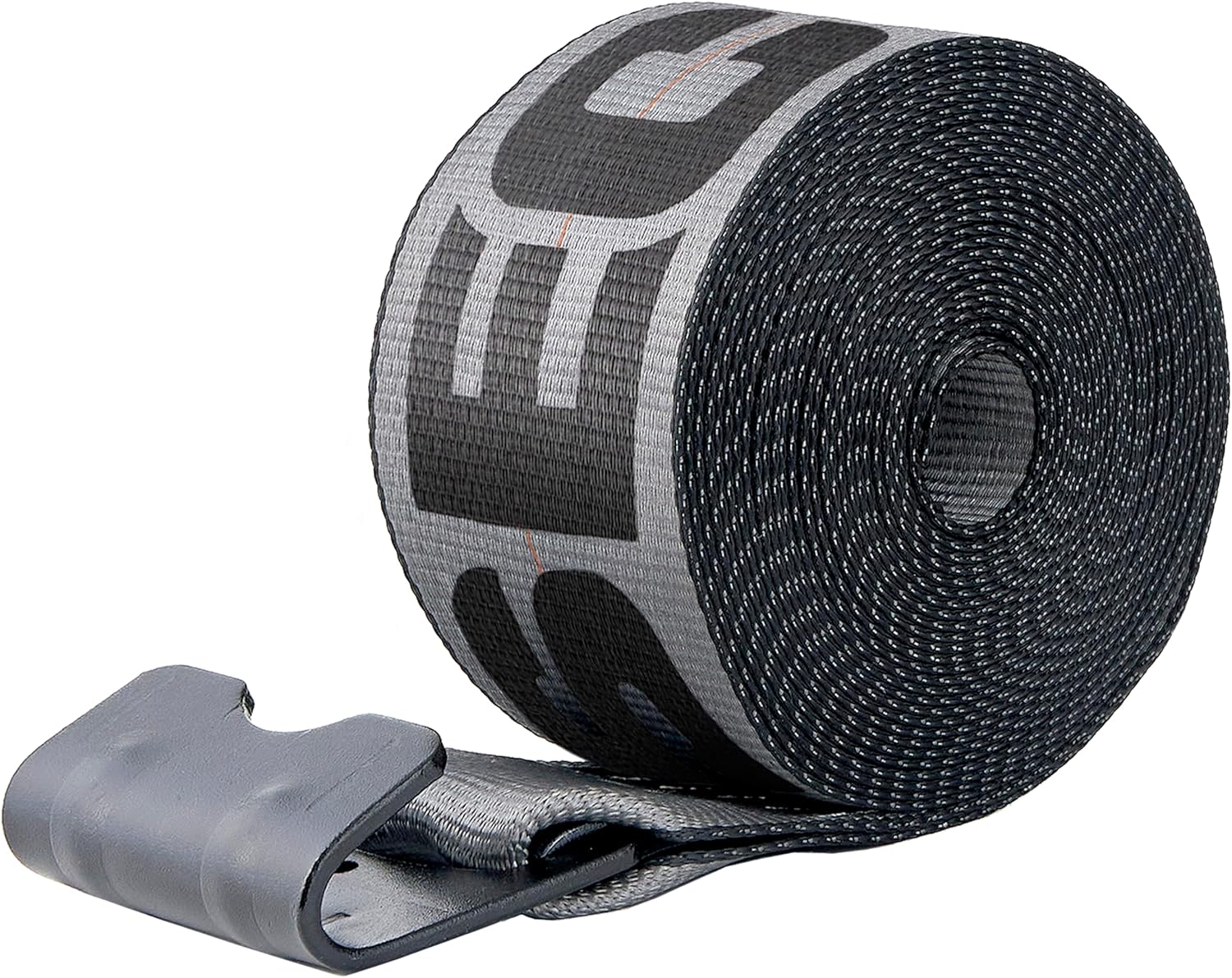 4" x 30' Winch Straps for Flatbed Trailer with Flat Hooks | Grey Heavy Duty Tie Down Strap w/Flat Hooks | 5,400 Lbs WLL Cargo Control Accessories for Gooseneck Trailers & Tow Trucks, 1 Pack