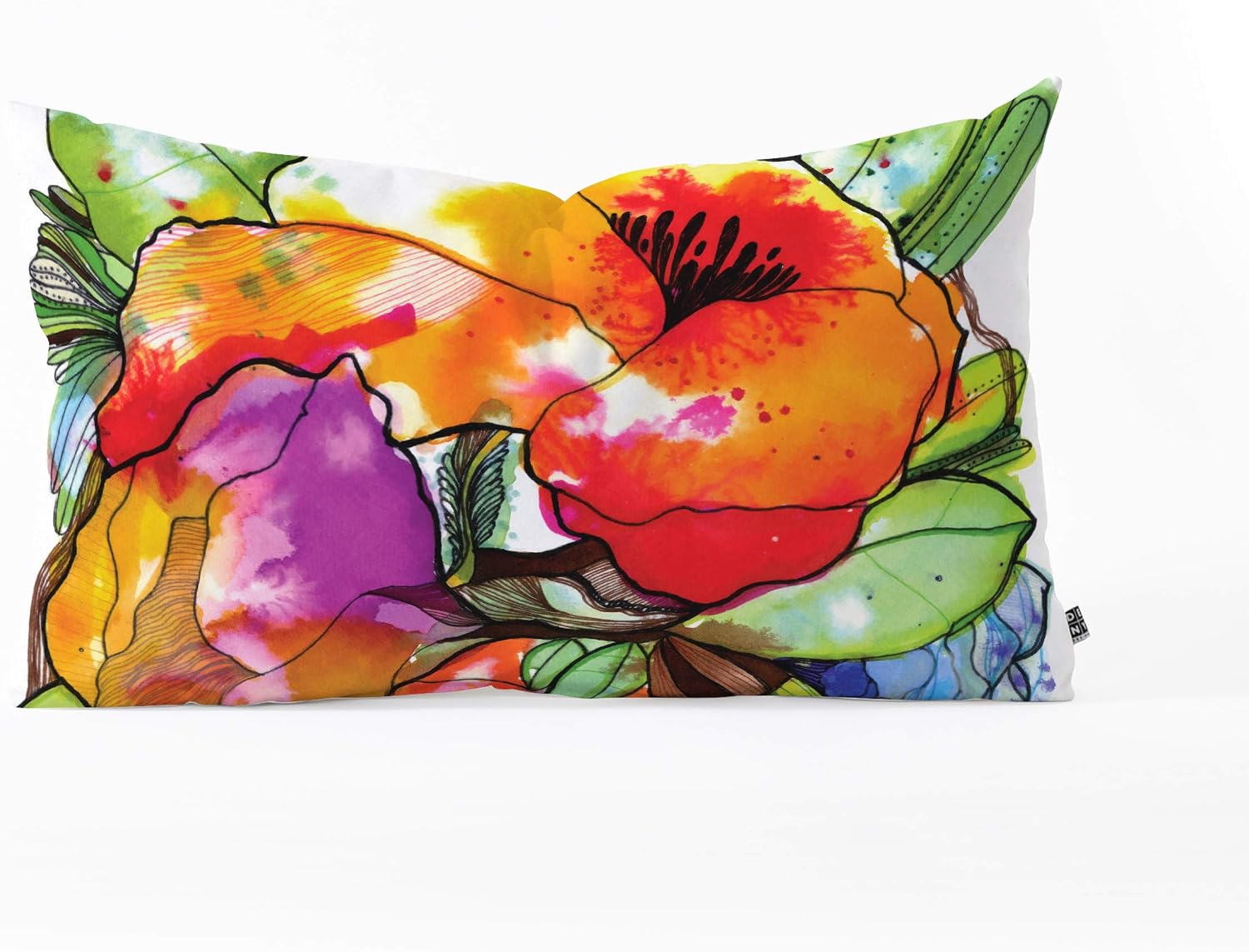 Deny Designs Cayenablanca Big 2 Oblong Throw Pillow, 23" x 14", Green