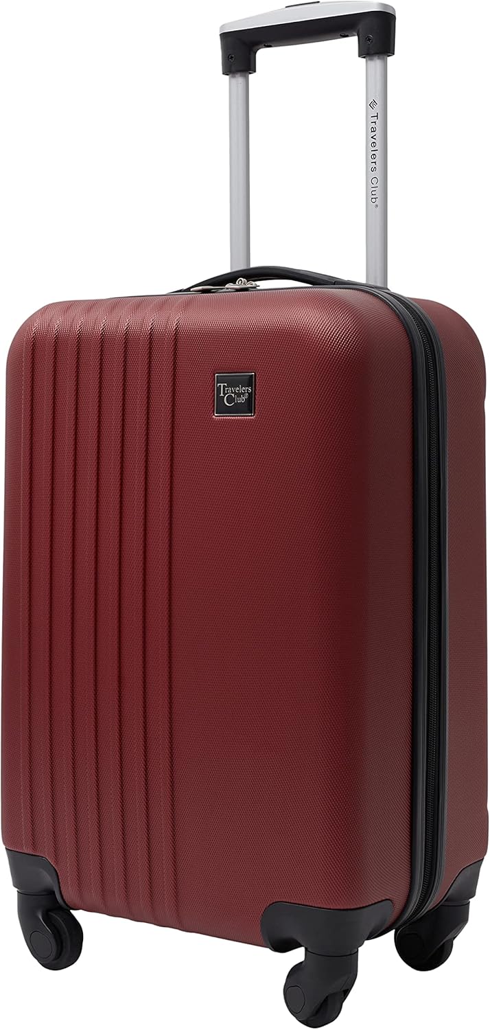  | Travelers Club Cosmo Hardside Spinner Luggage, Rhubarb Red, Carry-On 20-Inch | Carry-Ons