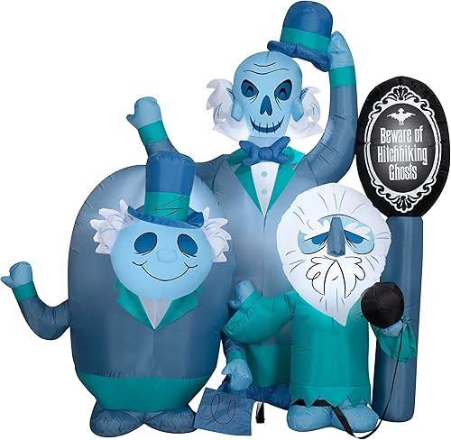 Gemmy Airblown Haunted Mansion Beware of Ghosts Scene Disney, 6 pies de altura, azul