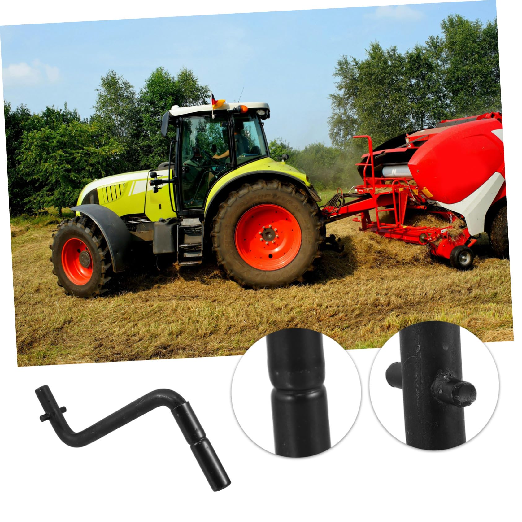 Abaodam Manivelle de Démarrage pour Tracteur Monocylindre en Acier Inoxydable Poignée Ergonomique Confortable Accessoire Solide pour Terrains Variés