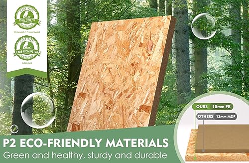 Miniatura 9 de Caja de arena para 2 gatos, caja de arena para gatos con habitación doble, muebles de madera con puerta para gatos, color negro