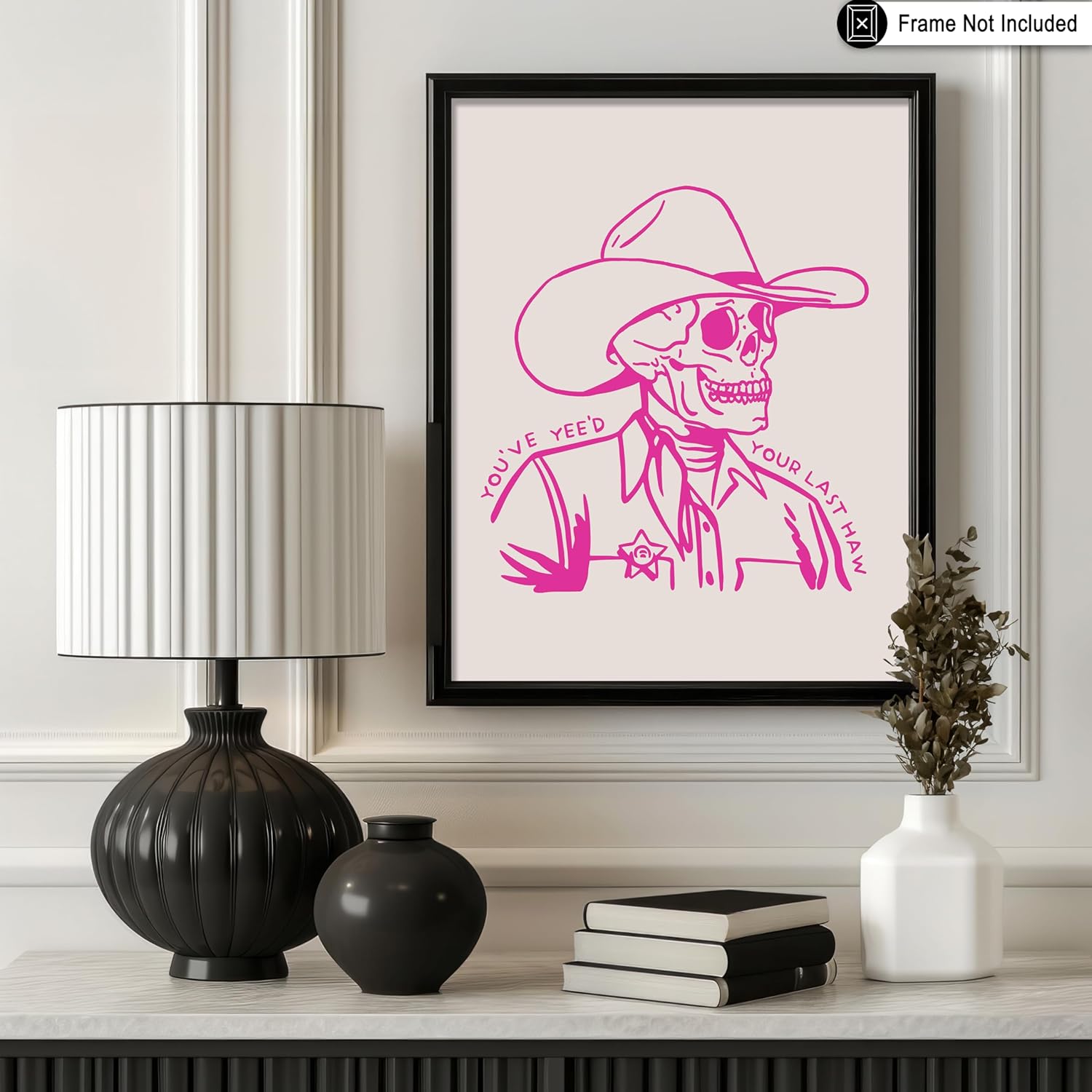 Poster Master You've Yeed Your Last Haw Print - Retro Pink Cowboy Poster - Wild West Art - Trendy Gift for Men & Women - Western Wall Decor for Dorm, Office or Living Room - 16x20 UNFRAMED Wall Art