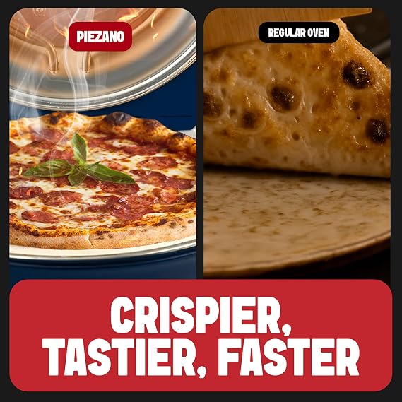 PIEZANO Crispy Crust Pizza Oven by Granitestone Electric Pizza Oven Indoor Portable, 12 Inch Indoor Pizza Ovens Countertop, Pizza Maker Heats up to 800 F for Stone Baked Pizza at Home - Navy
