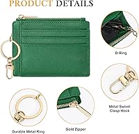 Vista 93 de Sodsay Estuche para tarjetas, cartera delgada con bolsillo frontal, para mujer, sujetatarjetas con llavero negro