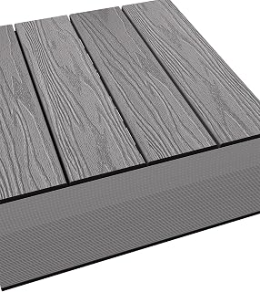 Composite Deck Tile Straight Fascia for Feilingwood Deck Tiles (4 Pieces/Box) (Star Gray)