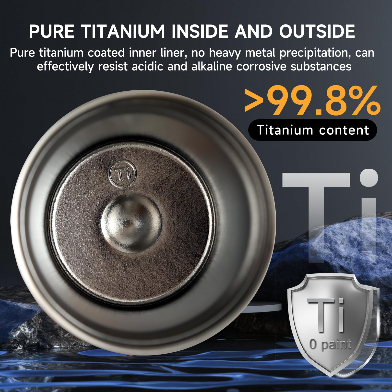 350ml/12oz Kubek tytanowy antypoślizgowy, kubek tytanowy z filtrem i słomką, kubek podróżny z podwójnymi ściankami, kubek kempingowy. (pszczoła)