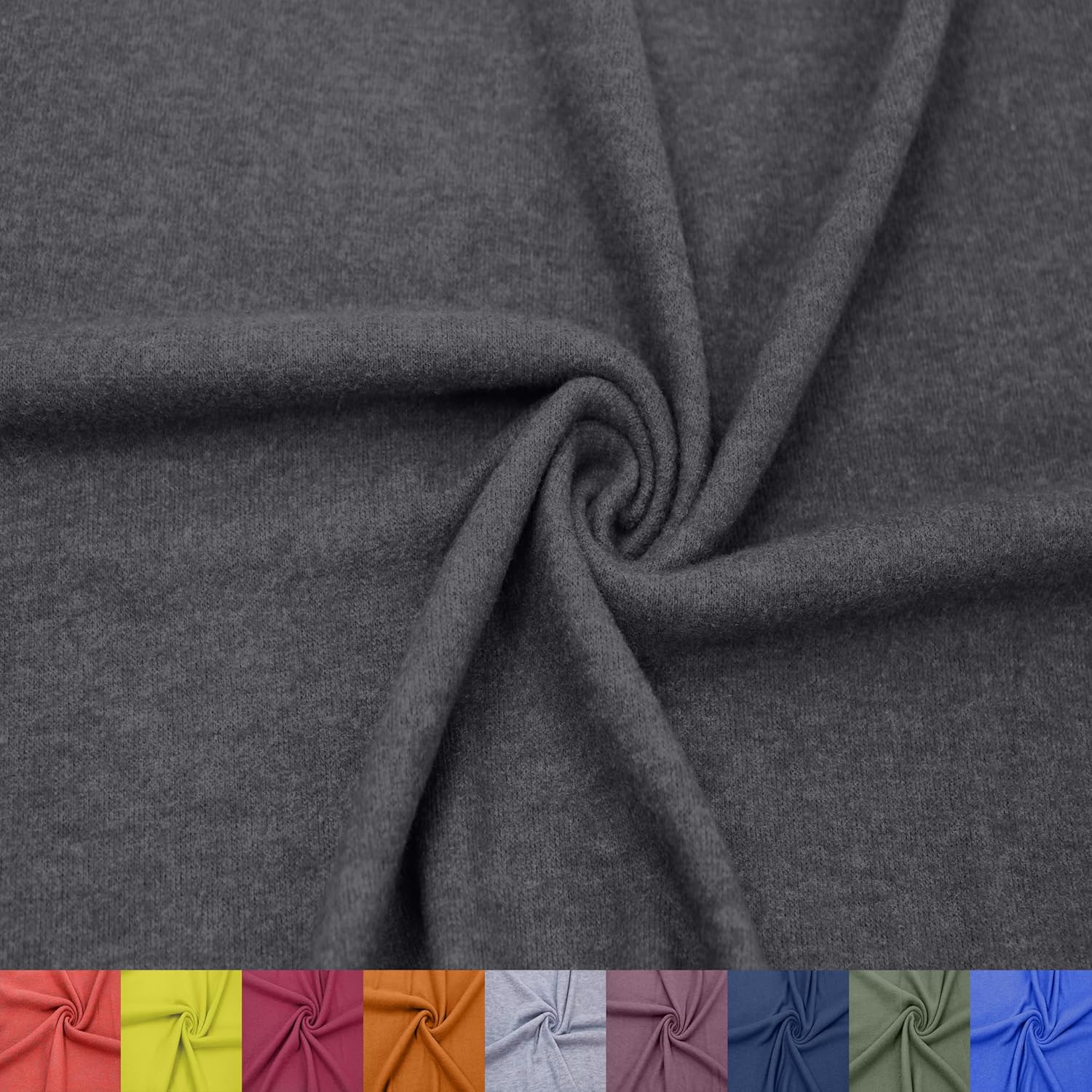 Stylish FABRIC 60" Wide Poly Rayon Spandex Hacci Brushed Knit Fabric by The Yard-200GSM, Medium Weight-Soft & Breathable, 4-Way Stretch-Draperies, Apparel & DIY Projects, Black 10 Yards