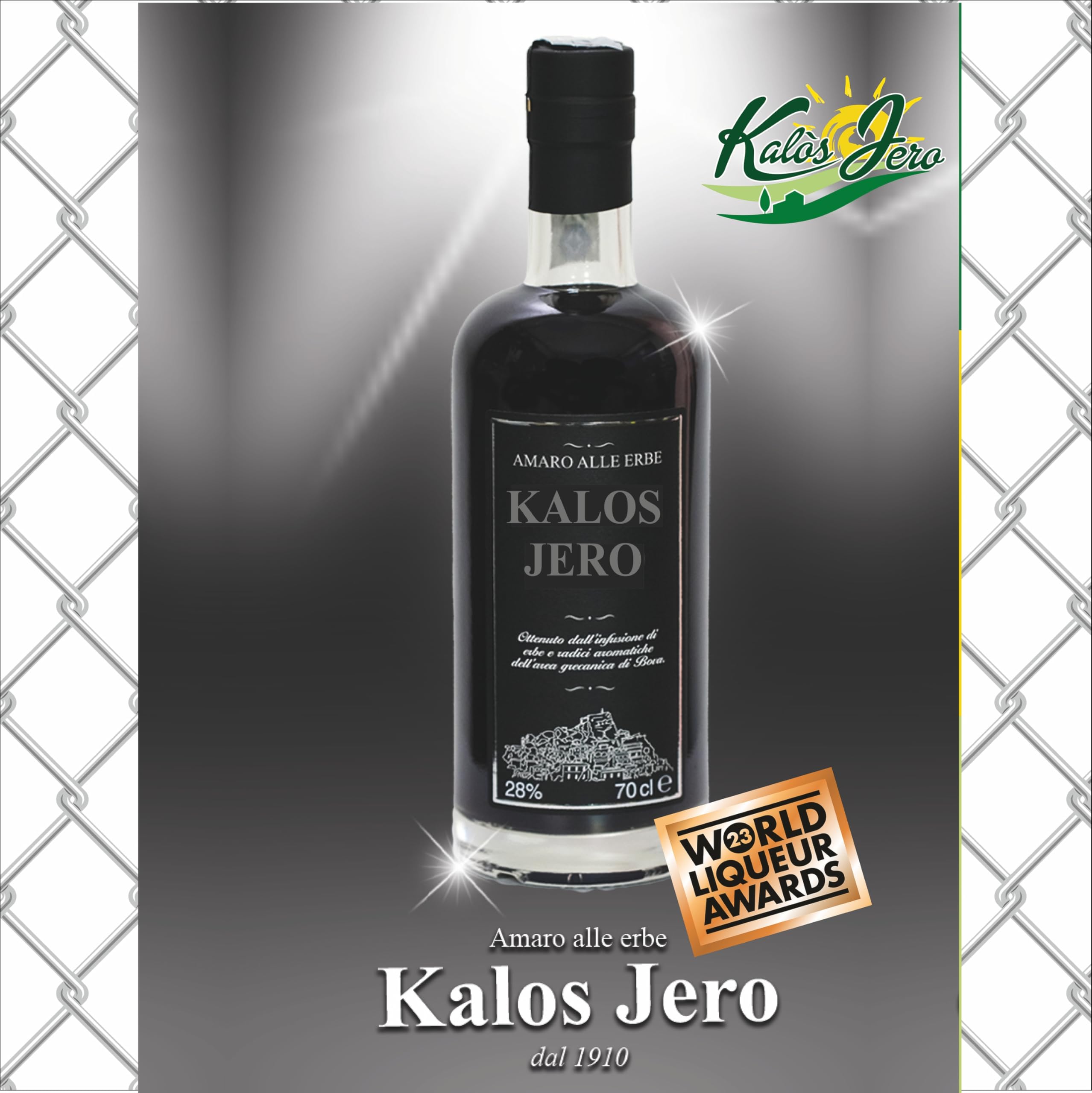 Amaro Kalos Jero - Digestivo, Infusione di Erbe e Radici Aromatiche, Liquore Grecanico Calabrese Speziato e Rinfrescante, Idea Regalo - Vol. 28% (70 cl)