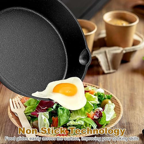 Miniatura 2 de Juego de 3 sartenes antiadherentes de cocina, 6. 3/7, 9/9. 8 pulgadas, ollas y sartenes de hierro fundido de 8 pulgadas, evita que se peguen, apto