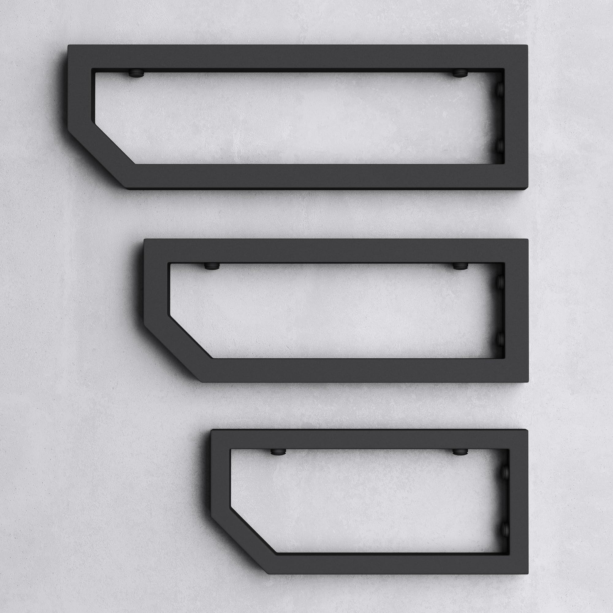 Mai & Mai Wandkonsole Waschtischkonsole aus Edelstahl in schwarz Länge: 48cm 2er Pack Wandmontage für waschtischplatte WH03