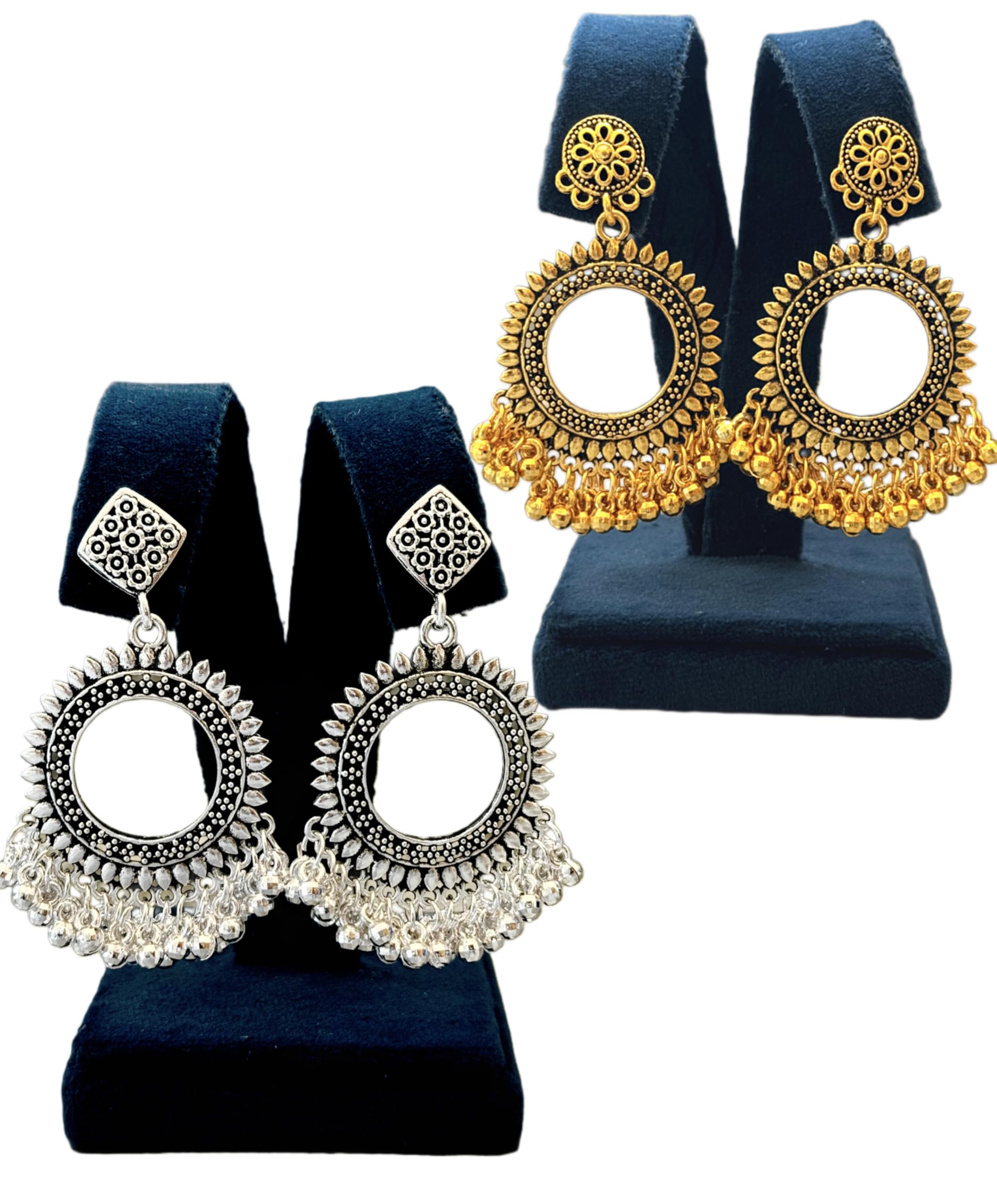 Sunflower Oxidized Silver Jhumka Bezel Pair + Free Gold Sunflower Jhumka Earrings Bezel Pair | Combo Offer for Resin Artists (B0DGF322BQ) Amazon Price History, Amazon Price Tracker