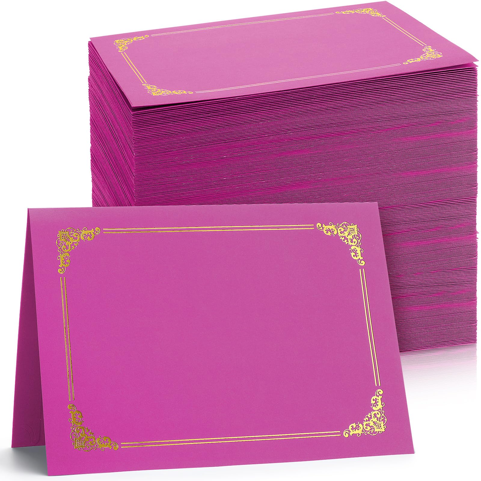 Fainne 80 Pieces Certificate Holders Diploma Holders Document Holder Certificate Covers Certificate Folders with Gold Foil Border for Letter Size 8.5