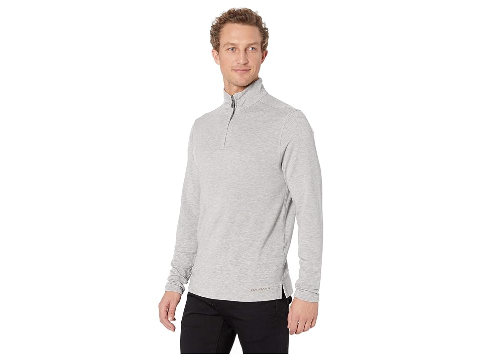 

True Grit Lightweight Super Soft Stretch Tencel 1/4 Zip Pullover (Heather Grey) Men's Sweater, Gray