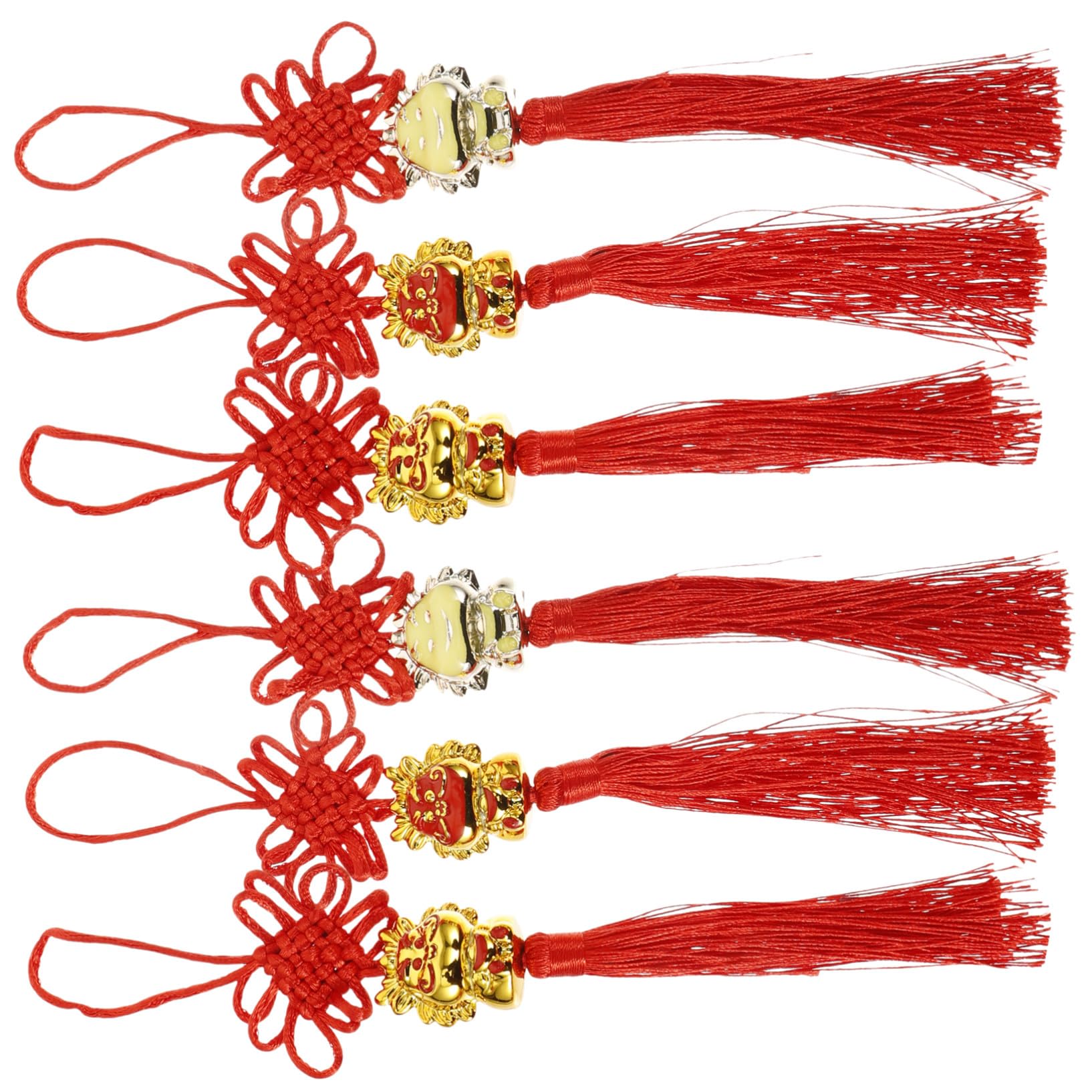 Colgantes decorativos chinos de año nuevo con borlas rojas para coche y fiesta