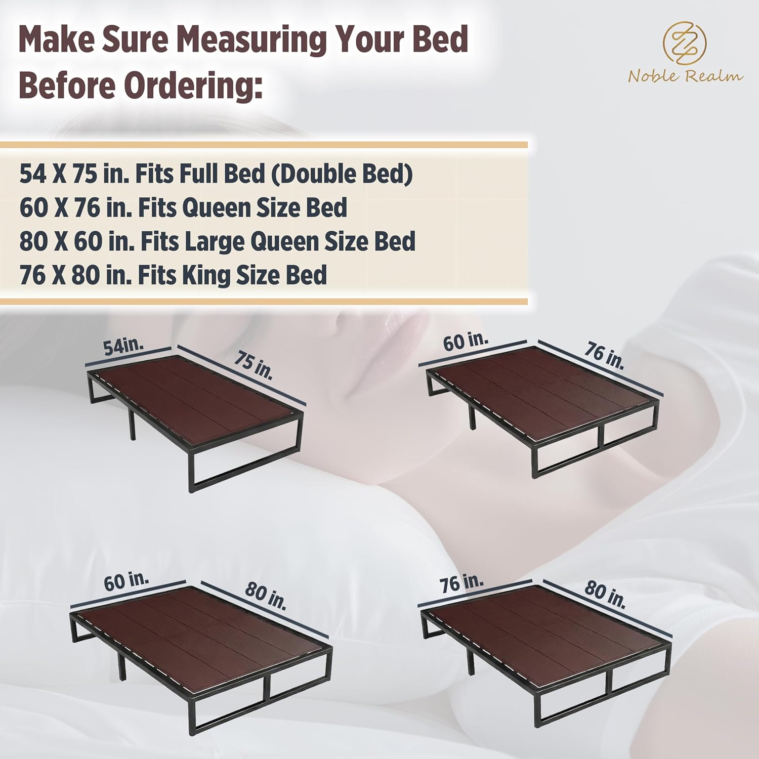 10mm Bunkie Board(60”x80” Queen XL) Heavy Duty Wood | Low Profile Bed Support Bed Board, Breathable, Quiet, Moisture Resistant | Folding Spring Support Board | Split Fully Assembled