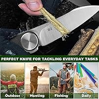 Vista 6 de Cuchillos tácticos para hombres - Cuchillo de bolsillo plegable EDC, hoja de acero D2 de 3.2 pulgadas, mango G10 con clip de bolsillo reversible