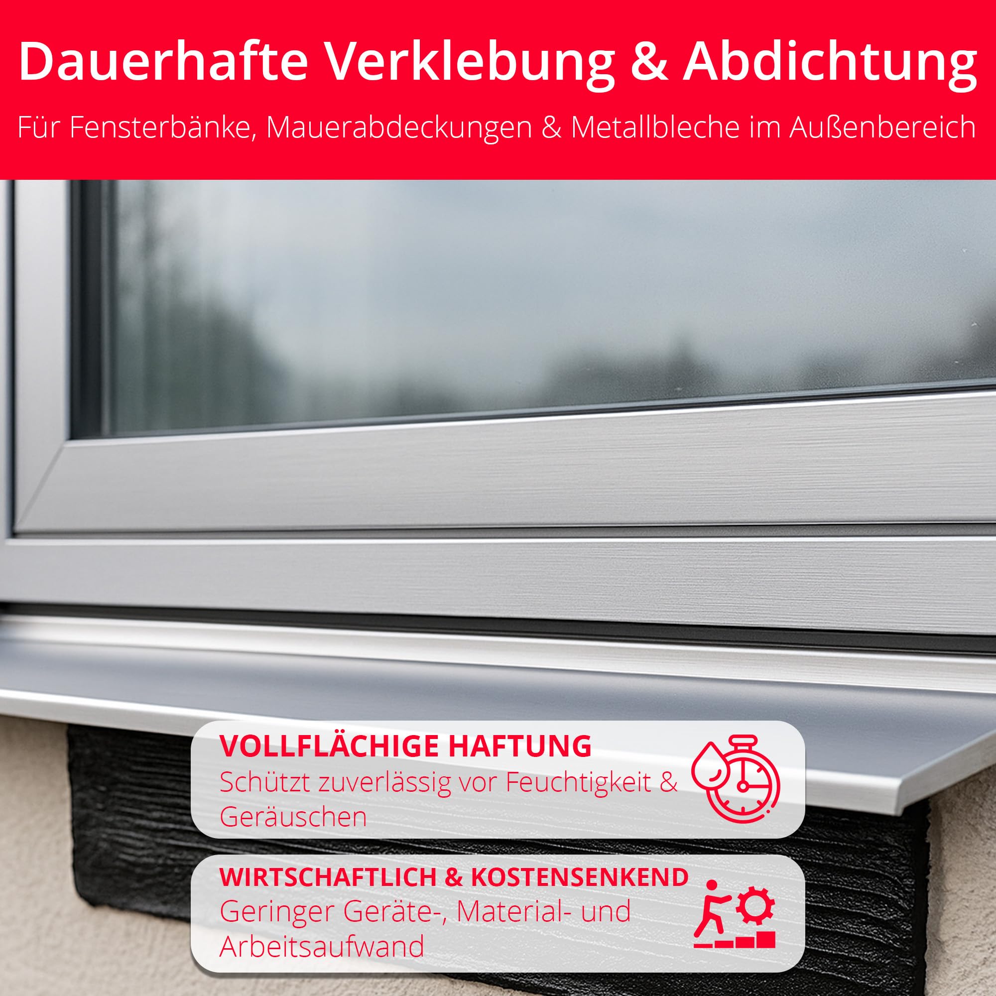 BORNIT Blechkleber Fensterbank klebt und dichtet [schalldämmend] 10kg