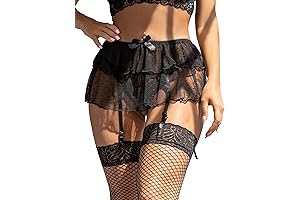 Women Lace Mesh Garter Belt Skirt: A Tantalizing Accessory for Your Thigh-High Stockings