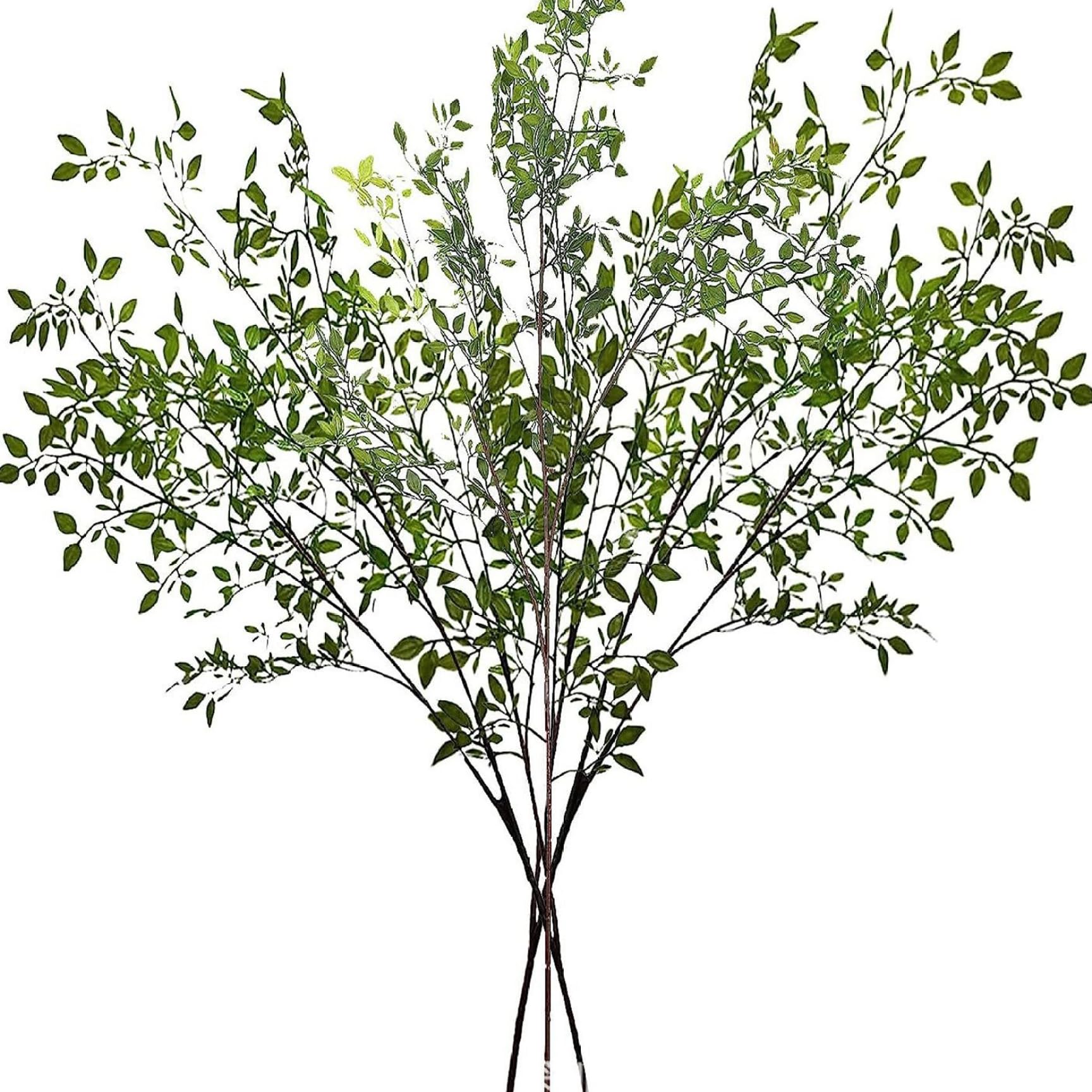 Tsawntd 5 Pcs Faux Stems, 43 Inch Realistic Faux Nandina Branches for Vase, Greenery Stems for Home Wedding Office Decoration Greenery Branches for Vase