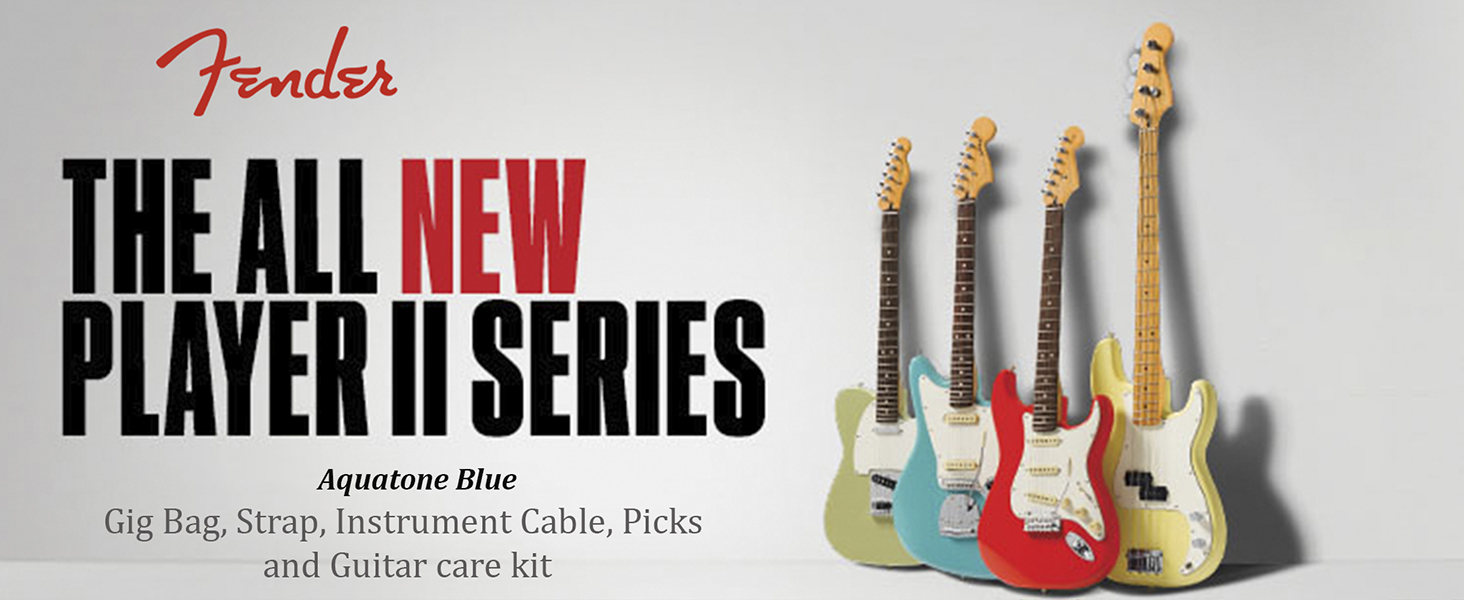 Amazon.com: Fender Player II Stratocaster - Aquatone Blue Bundle