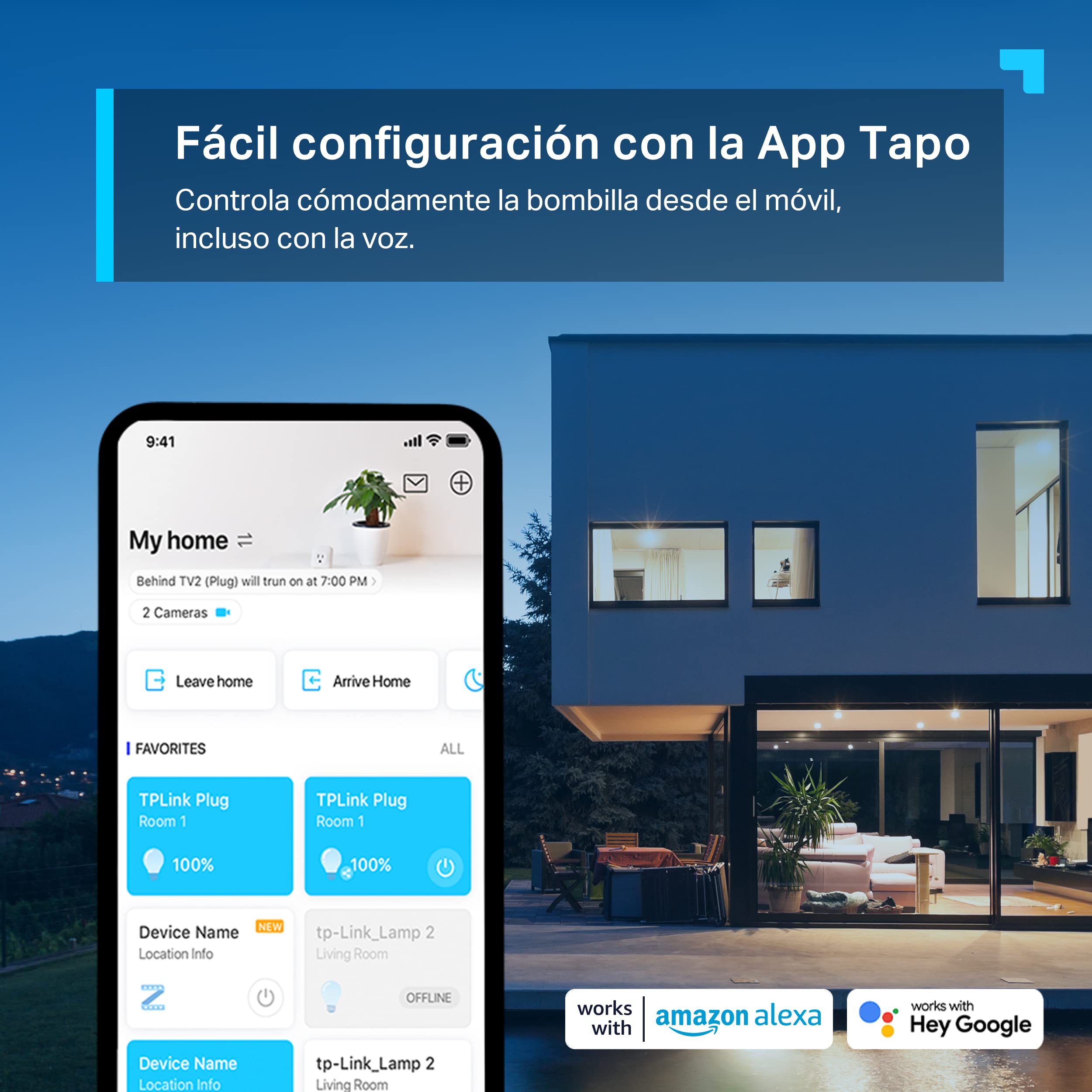 Tapo L630 GU10 Bombilla LED inteligente Wi-Fi RGBW multicolor 16 millones de colores compatible con Amazon Alexa 350 lúmenes 3.7W 2 unidades