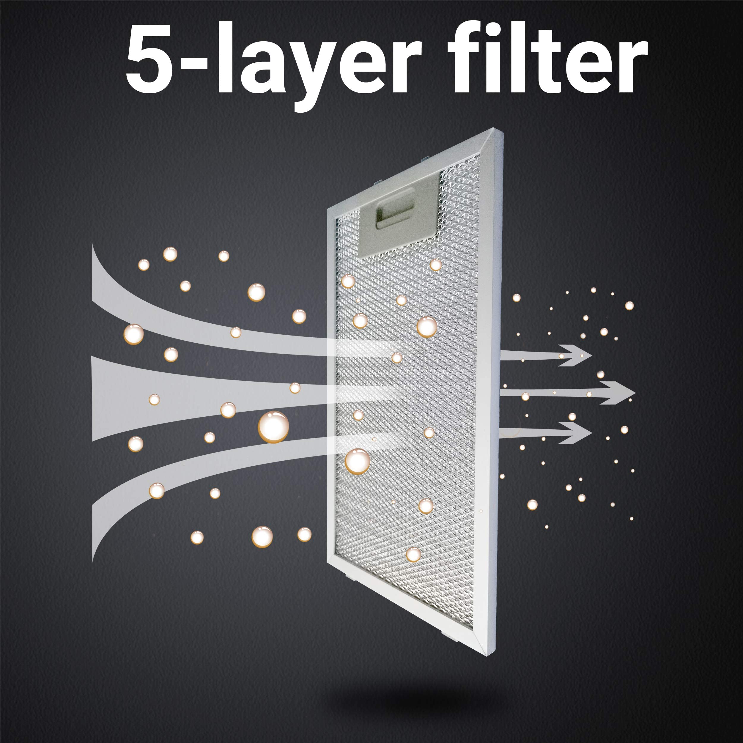 CIARRA CBC6B506 Cooker Hood 60cm Curved Glass Chimney Hood with 3 Speed