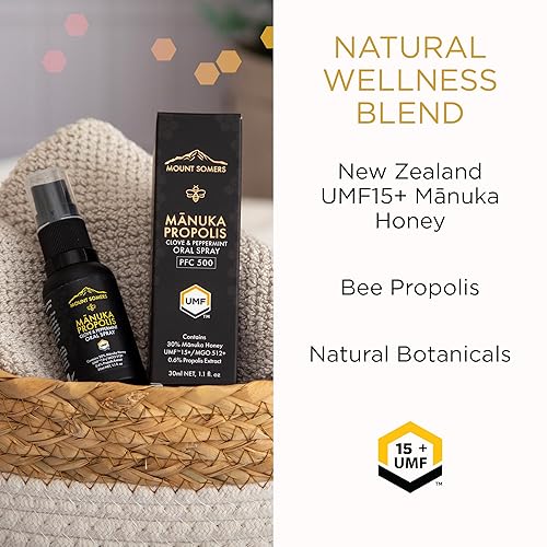 Miniatura 4 de Propolis - Spray oral UMF15+  Miel de Manuka, clavo y menta, ambientador de aliento y soporte de comodidad oral, tamaño de viaje, 1 onza líquida