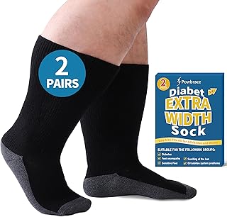 2 Pairs Wide Diabetic Socks for Men Women Plus Size,Lymphedema Socks for Swollen Feet